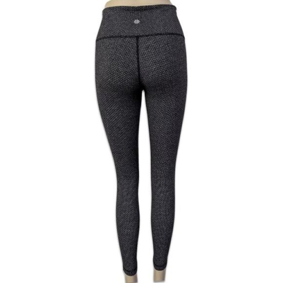 Athleta Athletic Leggings sz S Dynamic Black Gray White Print - Picture 2 of 7